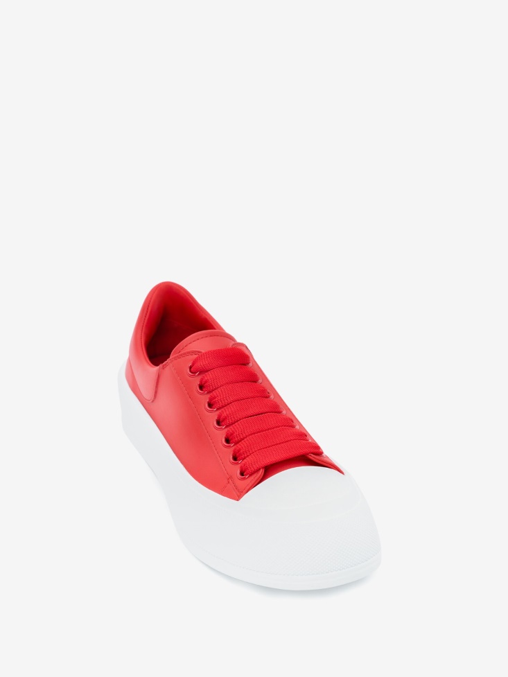 Fashion Alexander McQueen Men's Deck Lace Up Plimsoll Lust Red