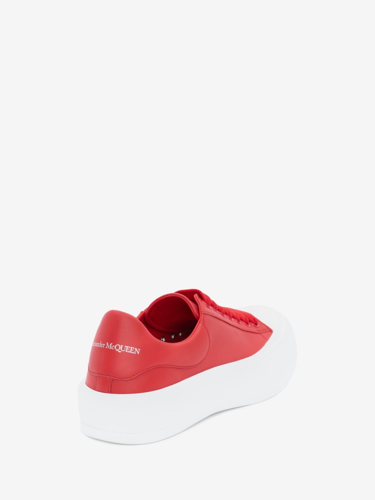 Fashion Alexander McQueen Men's Deck Lace Up Plimsoll Lust Red