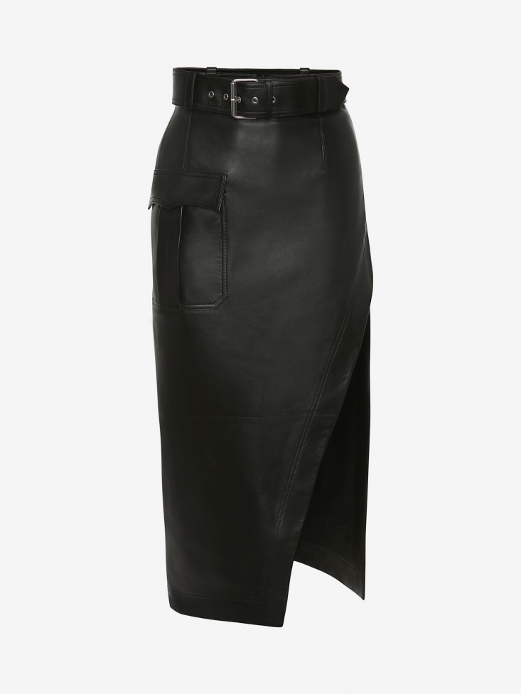 Women's Slashed Pencil Skirt Black Fashion Alexander McQueen