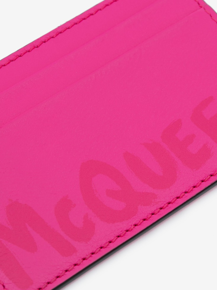 Bobby Pink Men's in Graffiti Card Holder Fashion Alexander McQueen