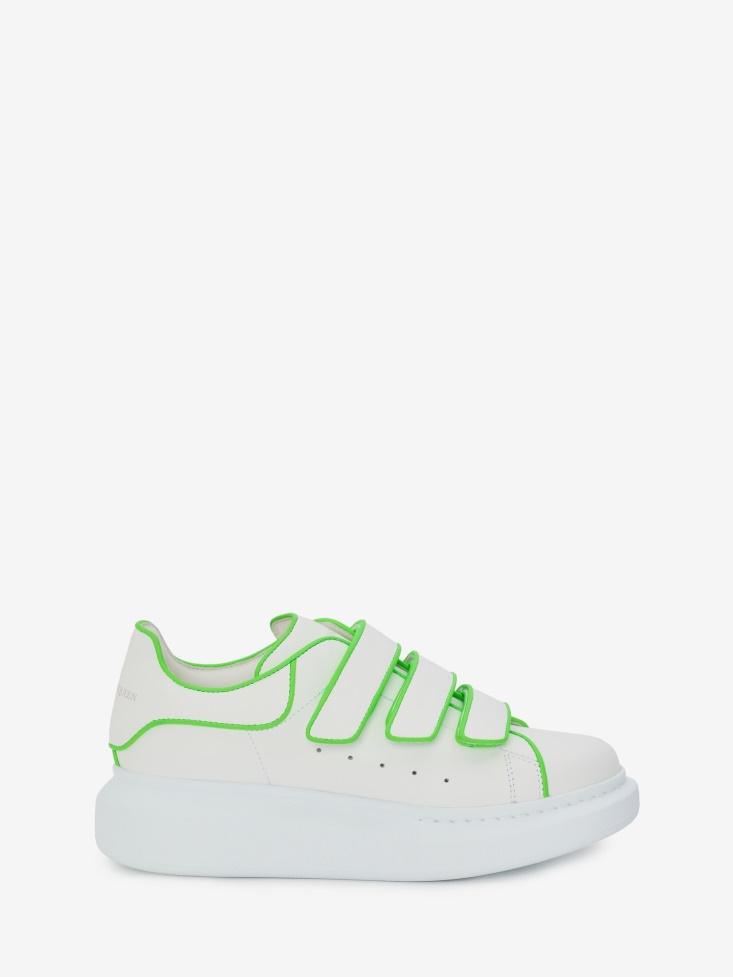 Women's Oversized Triple Strap Sneaker Fashion Alexander McQueen White/Acid Green