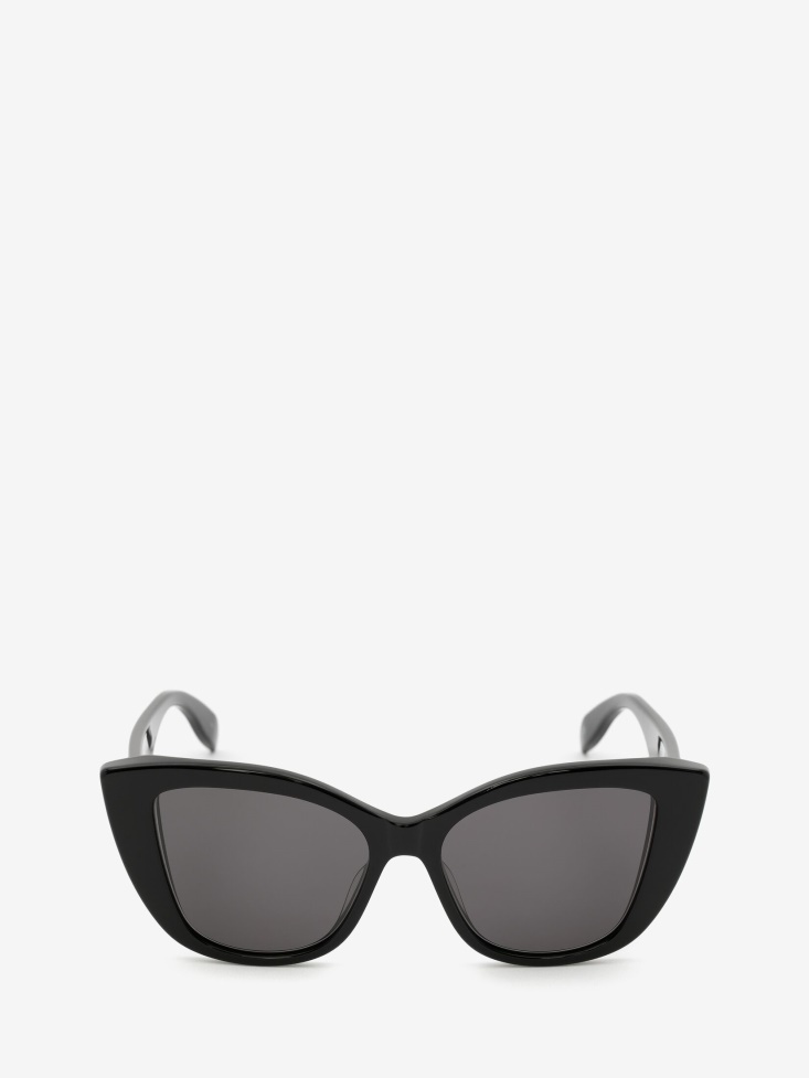Black/Grey Fashion Alexander McQueen Women's in Graffiti Cat-Eye Sunglasses