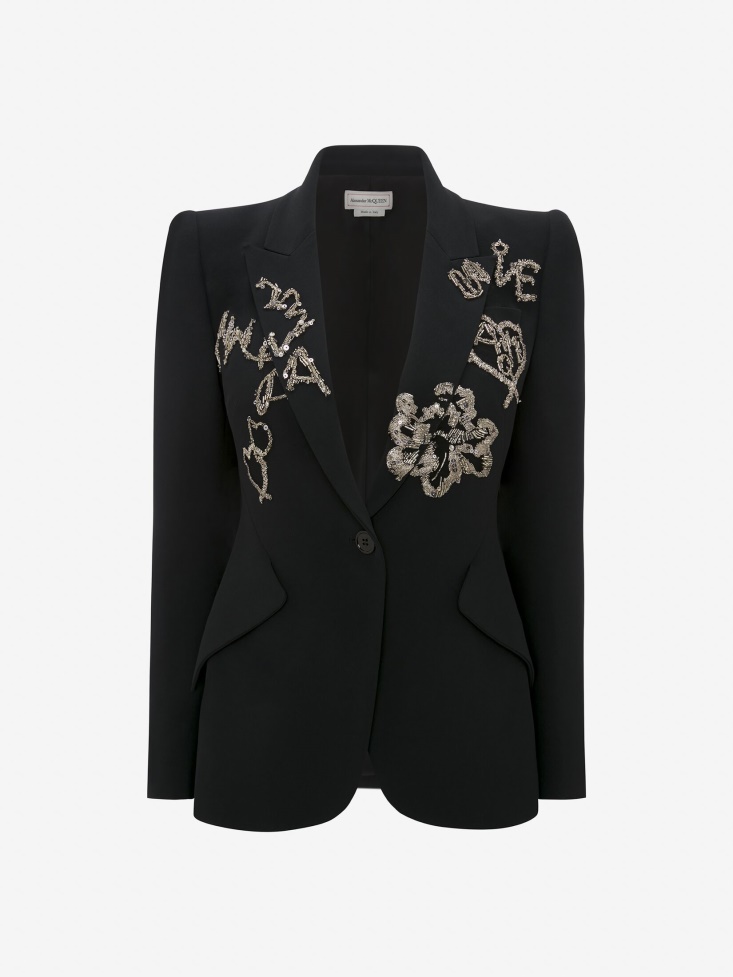 Fashion Alexander McQueen Black Women's Tree Graffiti Jacket