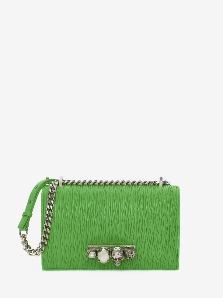 Fashion Alexander McQueen Women's Jewelled Satchel Acid Green