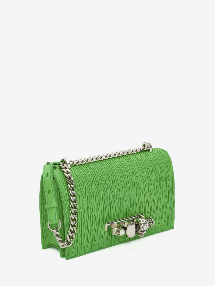 Fashion Alexander McQueen Women's Jewelled Satchel Acid Green
