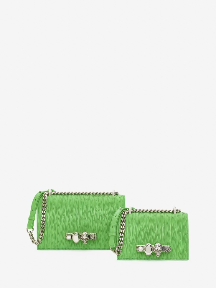 Fashion Alexander McQueen Women's Jewelled Satchel Acid Green