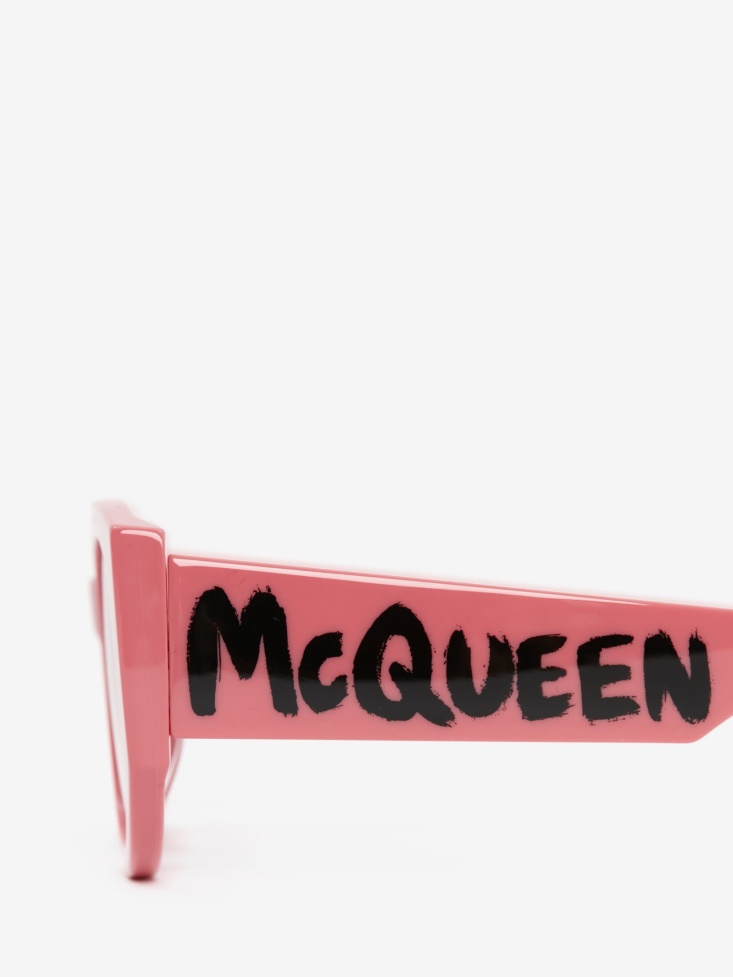 Fashion Alexander McQueen Women's in Graffiti Oval Sunglasses Pink