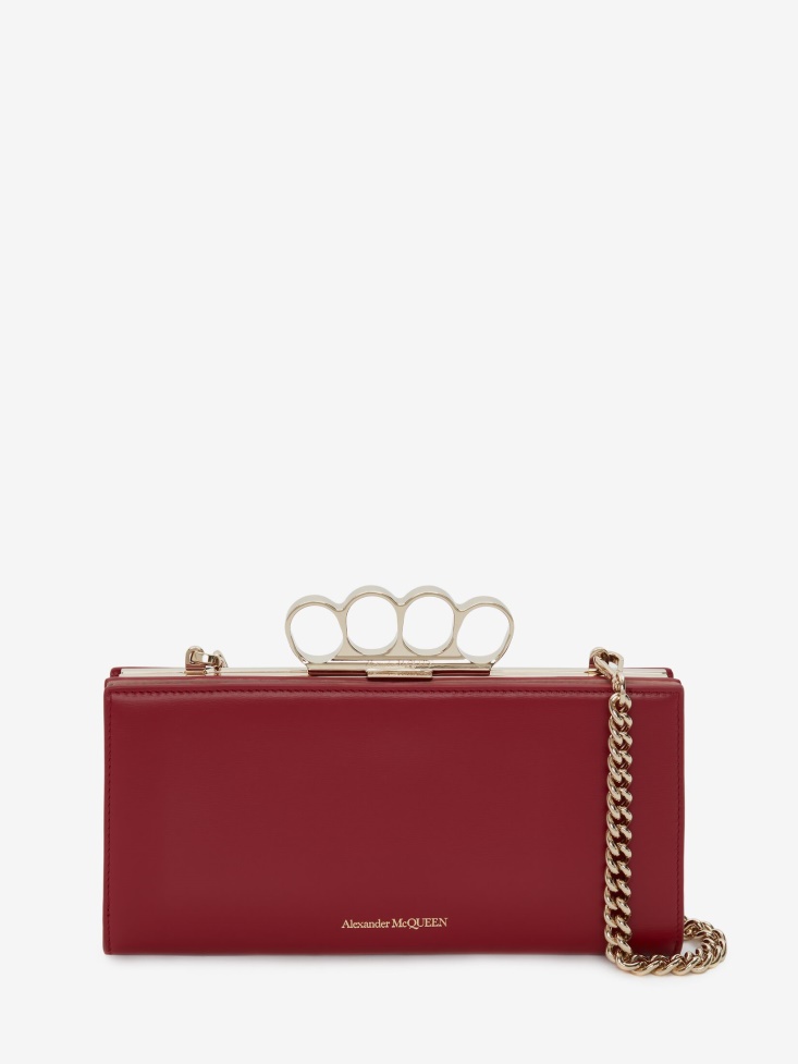 Cherry Women's The Four Ring Case With Chain Fashion Alexander McQueen