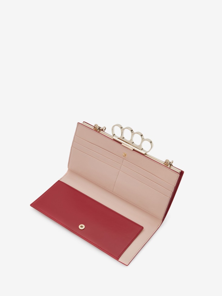 Cherry Women's The Four Ring Case With Chain Fashion Alexander McQueen