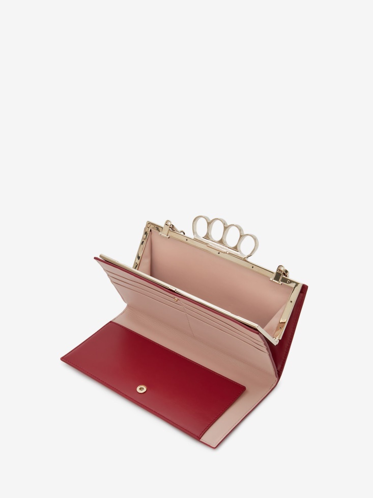 Cherry Women's The Four Ring Case With Chain Fashion Alexander McQueen