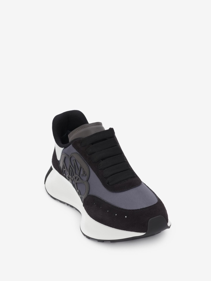 Women's Sprint Runner Black/Silver Fashion Alexander McQueen