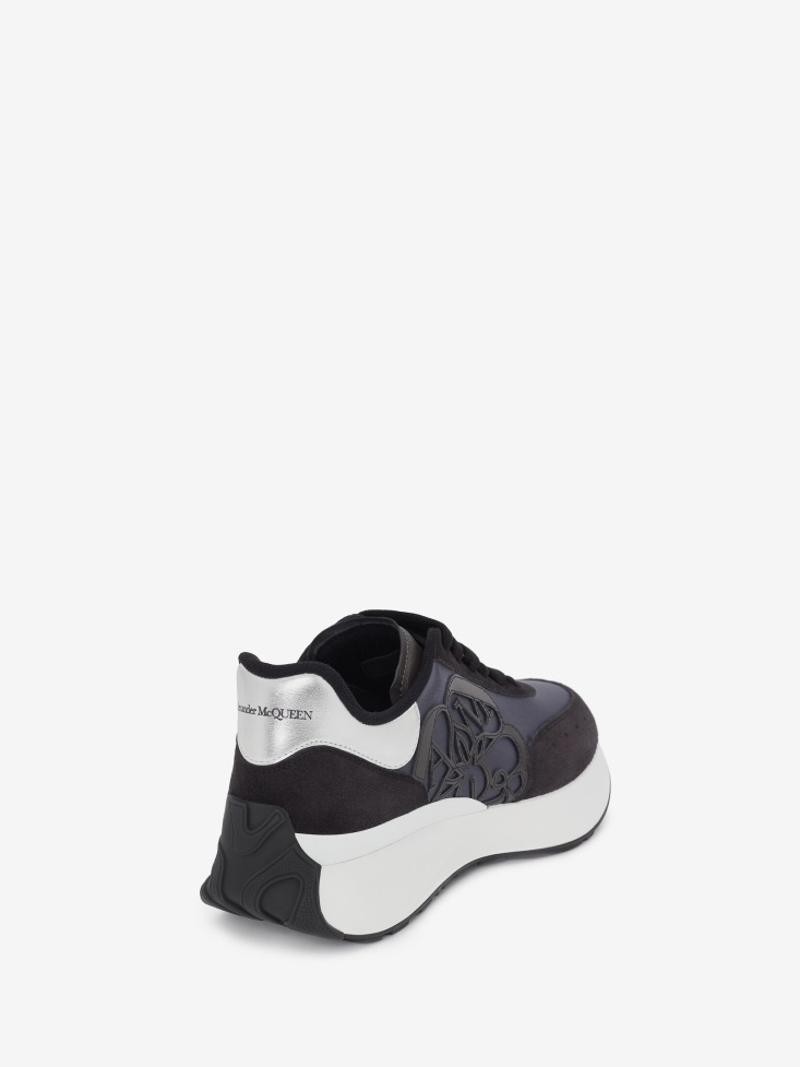 Women's Sprint Runner Black/Silver Fashion Alexander McQueen