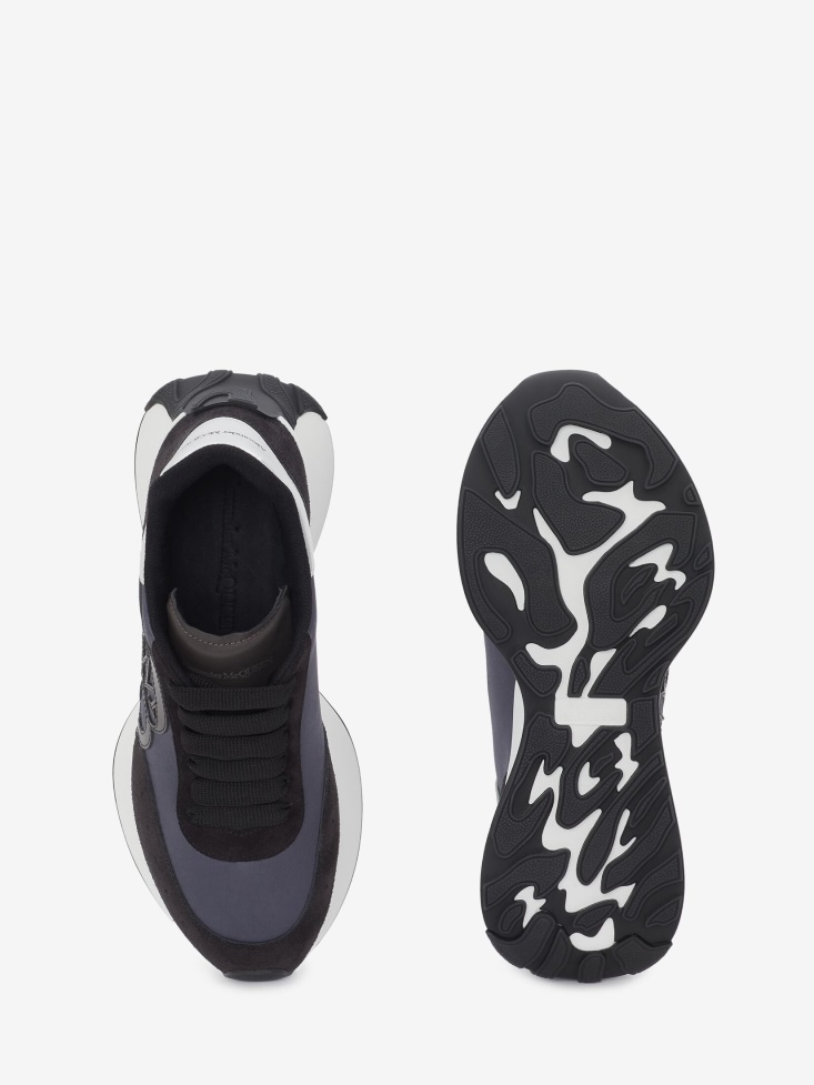Women's Sprint Runner Black/Silver Fashion Alexander McQueen
