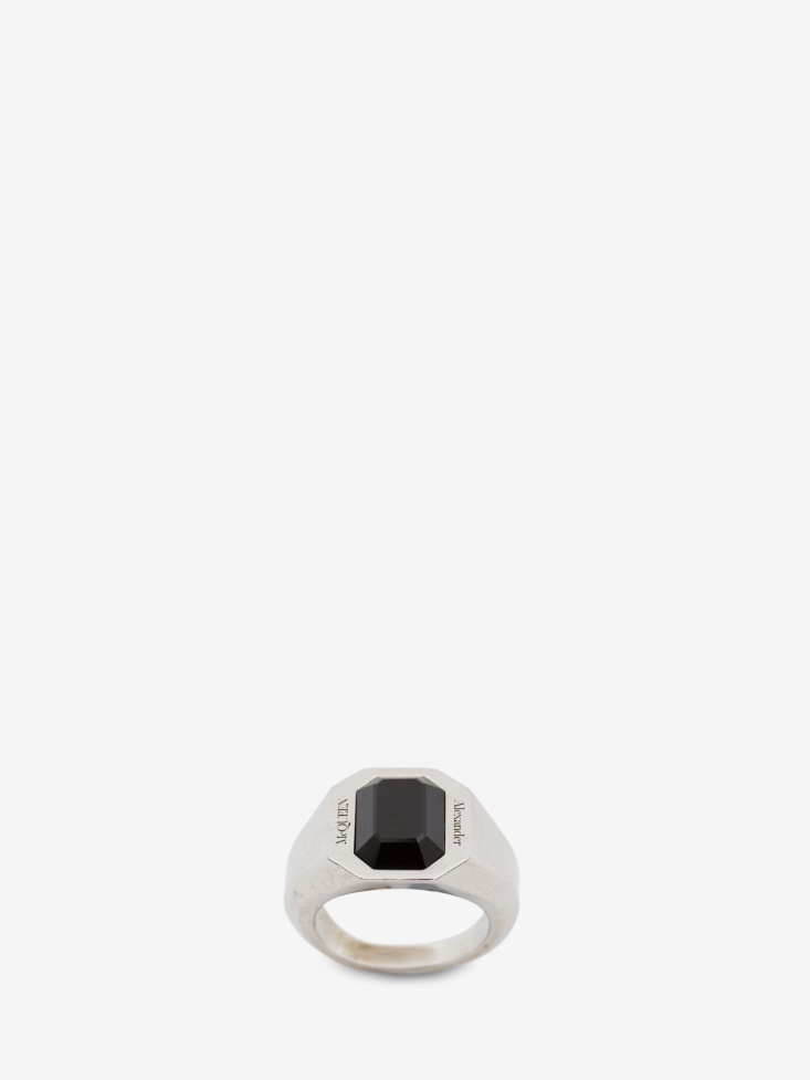 Men's Jewelled Ring Fashion Alexander McQueen Antique Silver