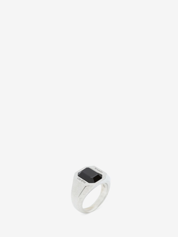 Men's Jewelled Ring Fashion Alexander McQueen Antique Silver