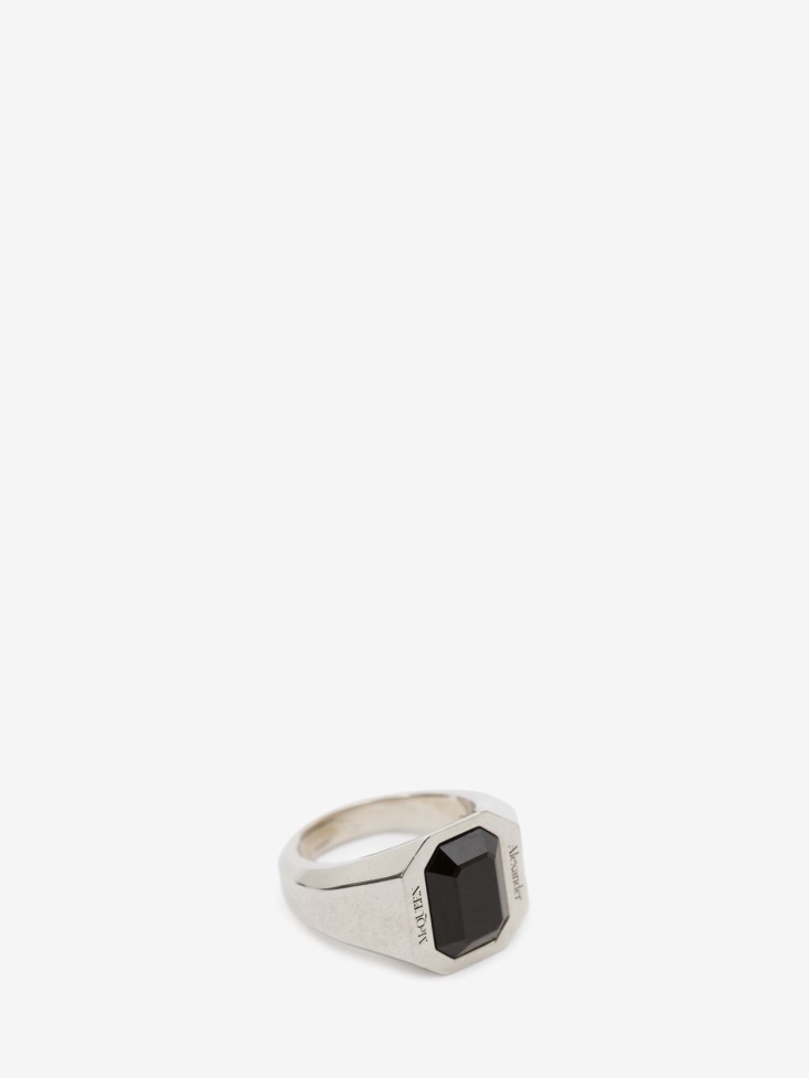 Men's Jewelled Ring Fashion Alexander McQueen Antique Silver