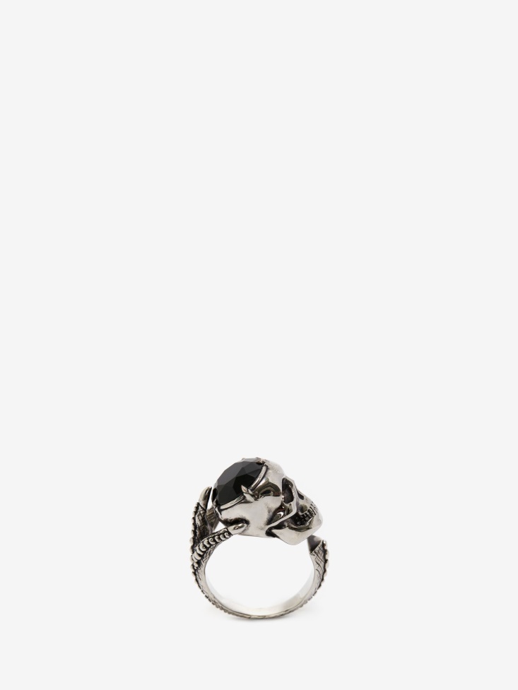 Men's Victorian Skull Ring Antique Silver Fashion Alexander McQueen