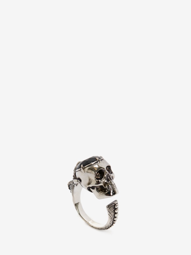 Men's Victorian Skull Ring Antique Silver Fashion Alexander McQueen