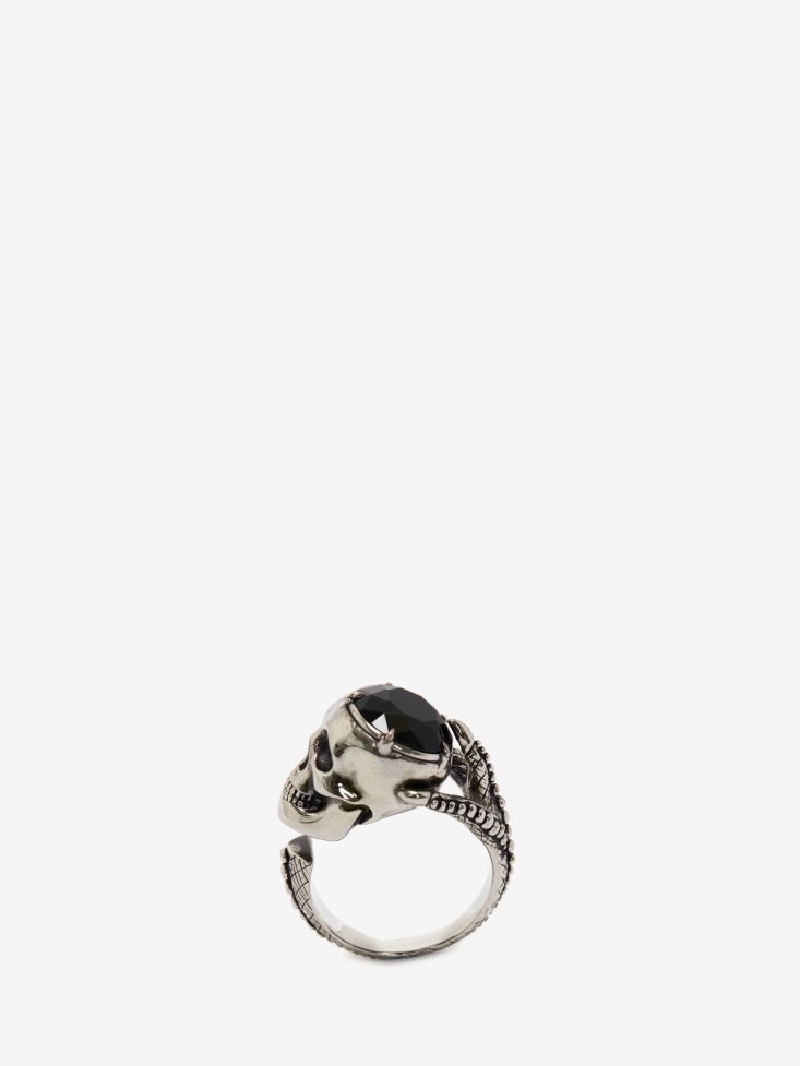 Men's Victorian Skull Ring Antique Silver Fashion Alexander McQueen