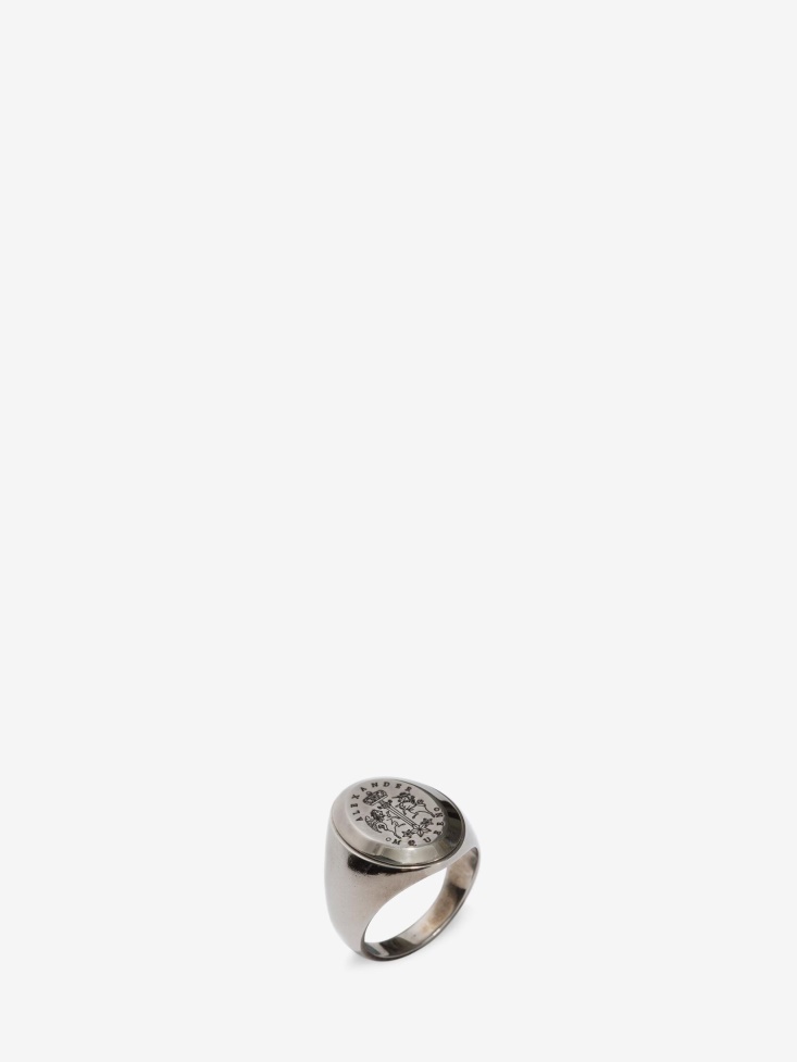 Antique Silver Men's Signet Ring Fashion Alexander McQueen