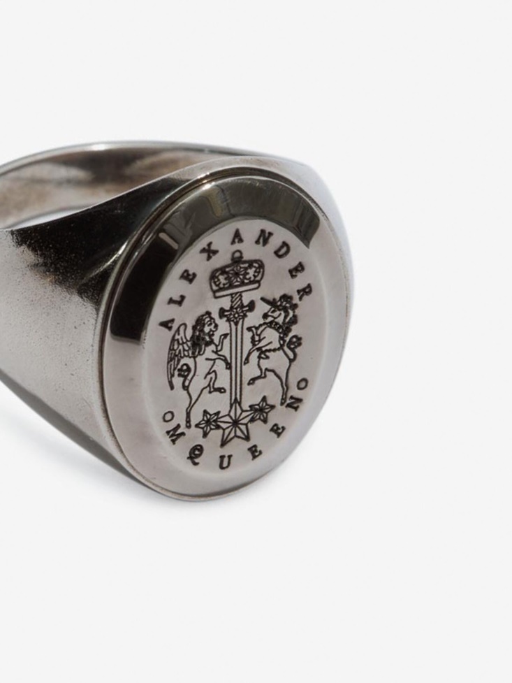 Antique Silver Men's Signet Ring Fashion Alexander McQueen