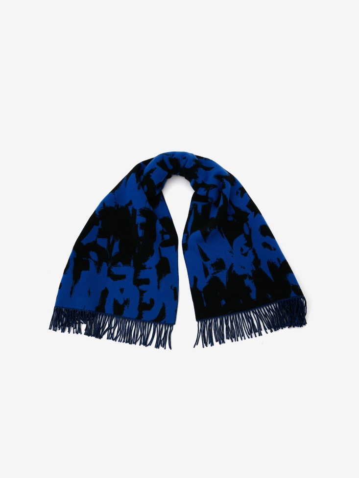Women's in Graffiti Plaid Fashion Alexander McQueen Royal/Black