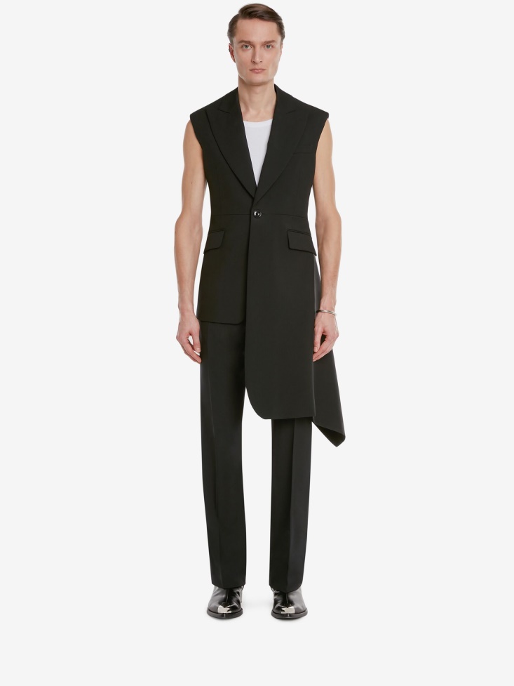 Fashion Alexander McQueen Men's Hybrid Drape Jacket Black