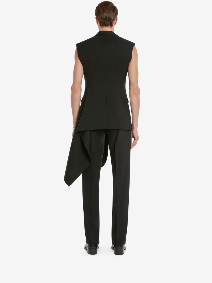 Fashion Alexander McQueen Men's Hybrid Drape Jacket Black