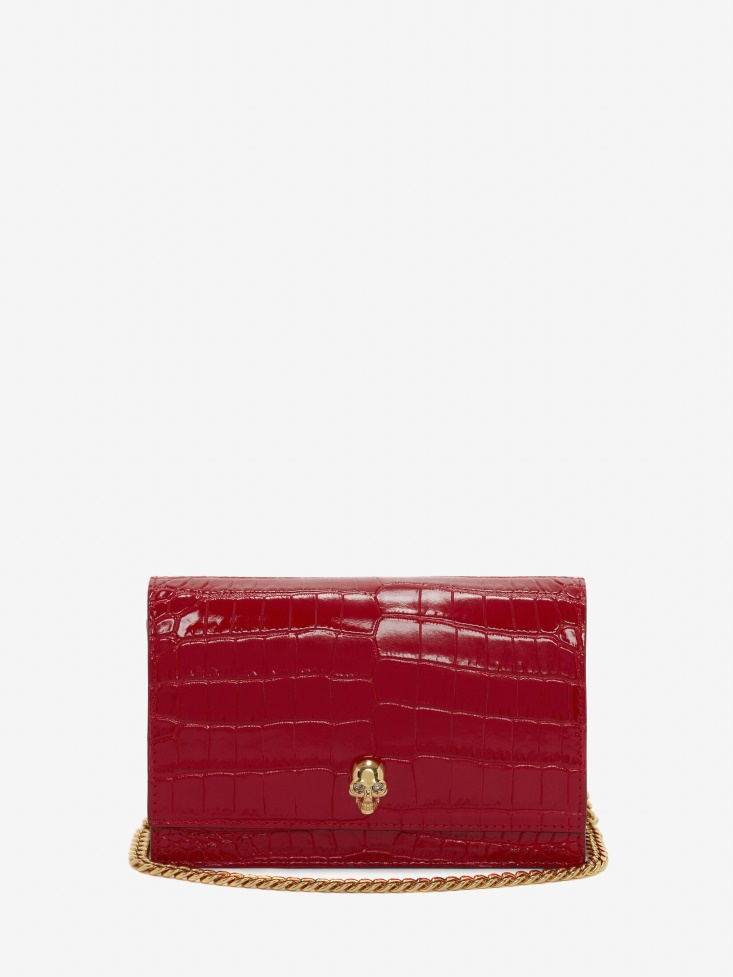 Fashion Alexander McQueen Deep Red Women's Small Skull Bag