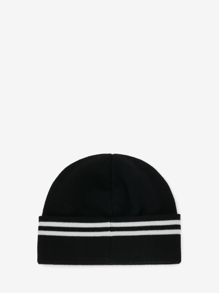Women's in Knit Beanie Black/Ivory Fashion Alexander McQueen
