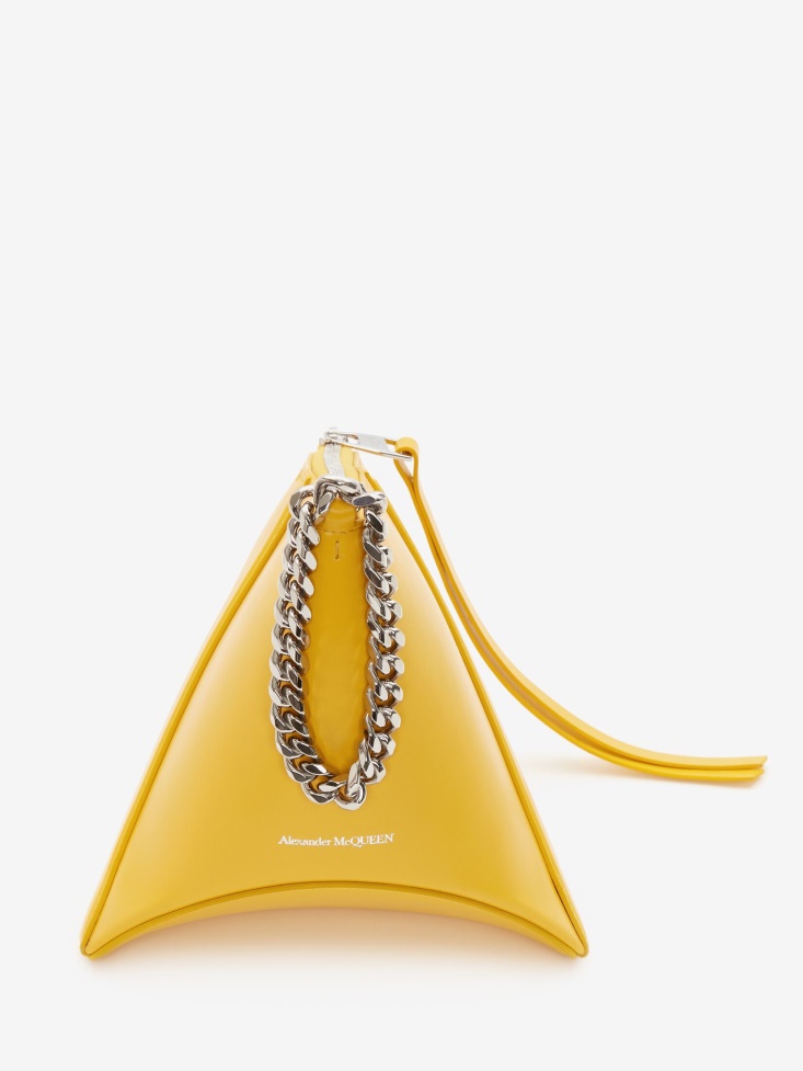 New Pop Yellow Women's The Curve Pouch Fashion Alexander McQueen