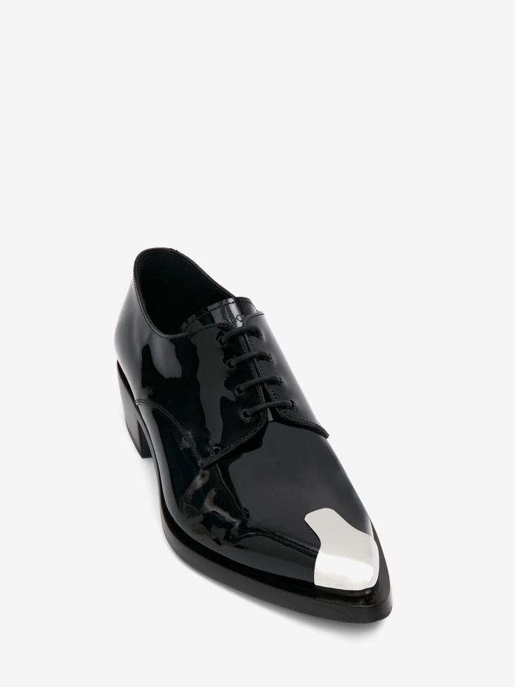 Black/Silver Men's Punk Derby Fashion Alexander McQueen