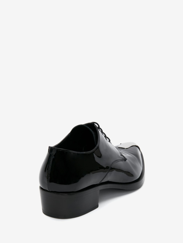 Black/Silver Men's Punk Derby Fashion Alexander McQueen