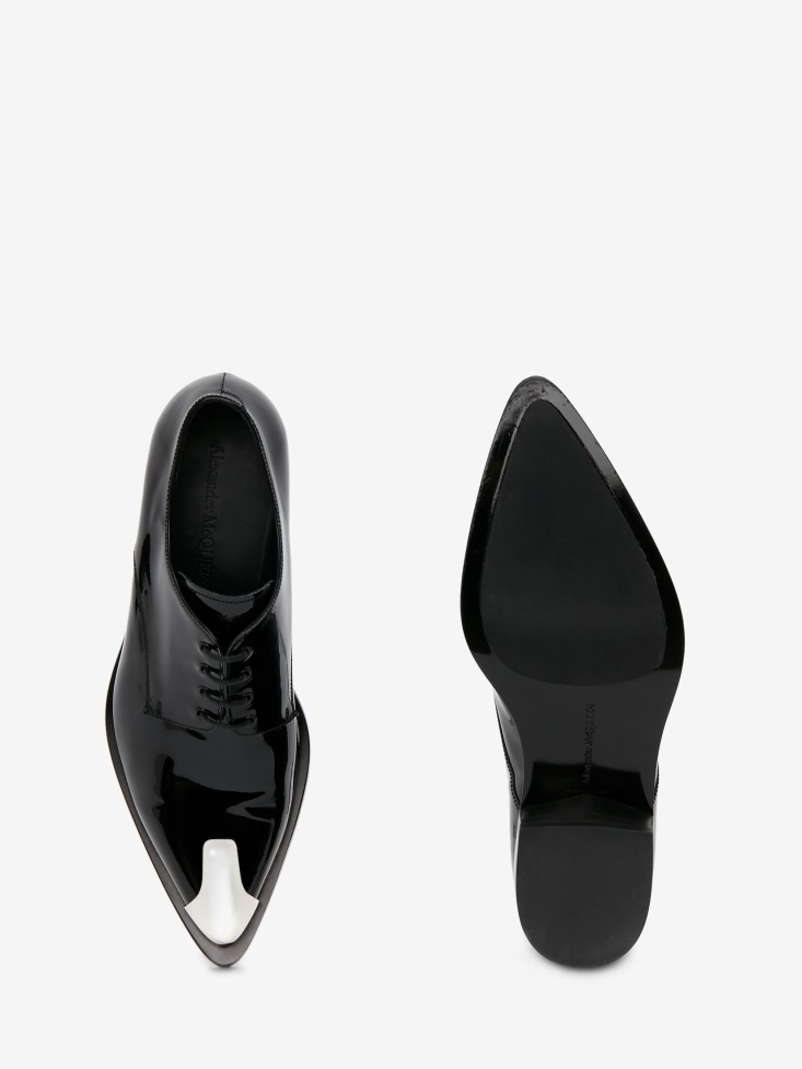 Black/Silver Men's Punk Derby Fashion Alexander McQueen