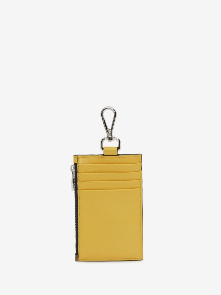 Men's Silhouette Card Holder Fashion Alexander McQueen Pop Yellow/Black