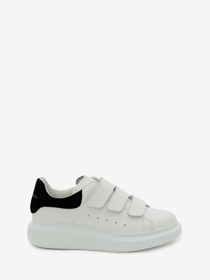 Women's Oversized Triple Strap Sneaker White/Black Fashion Alexander McQueen