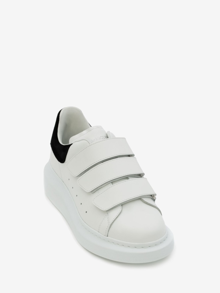 Women's Oversized Triple Strap Sneaker White/Black Fashion Alexander McQueen