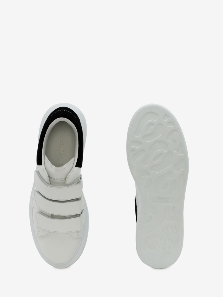 Women's Oversized Triple Strap Sneaker White/Black Fashion Alexander McQueen