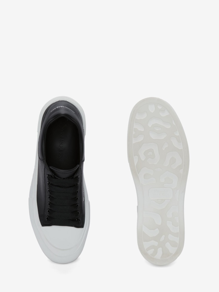 Black Women's Deck Lace Up Plimsoll Fashion Alexander McQueen