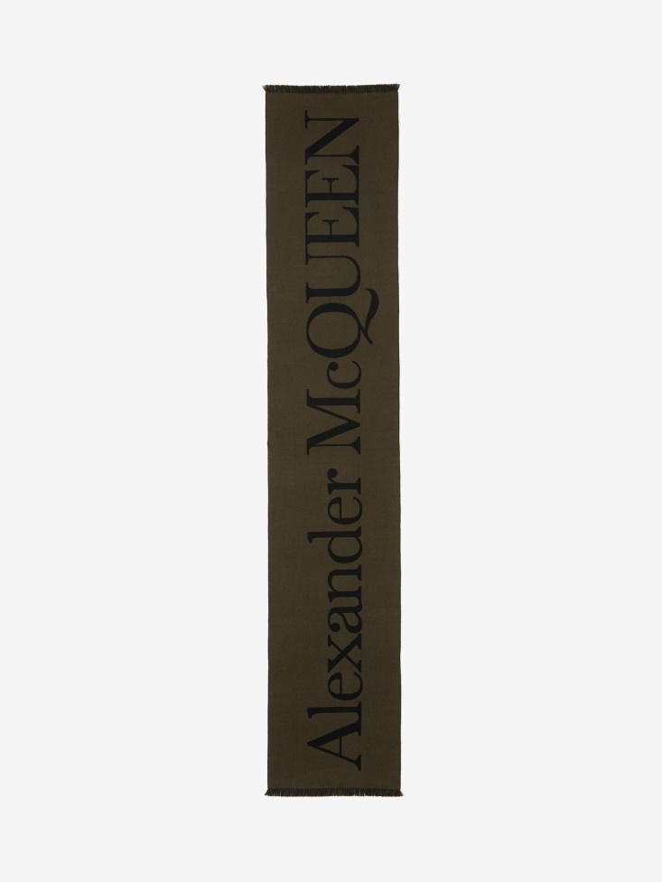 Men's Classic Logo Scarf Fashion Alexander McQueen Khaki