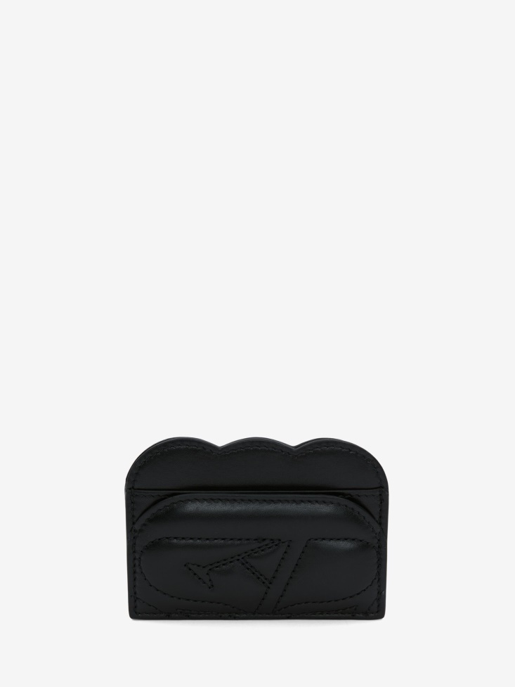 Women's Seal Logo Card Holder Fashion Alexander McQueen Black