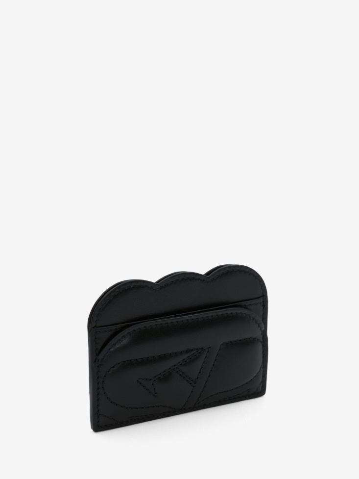 Women's Seal Logo Card Holder Fashion Alexander McQueen Black