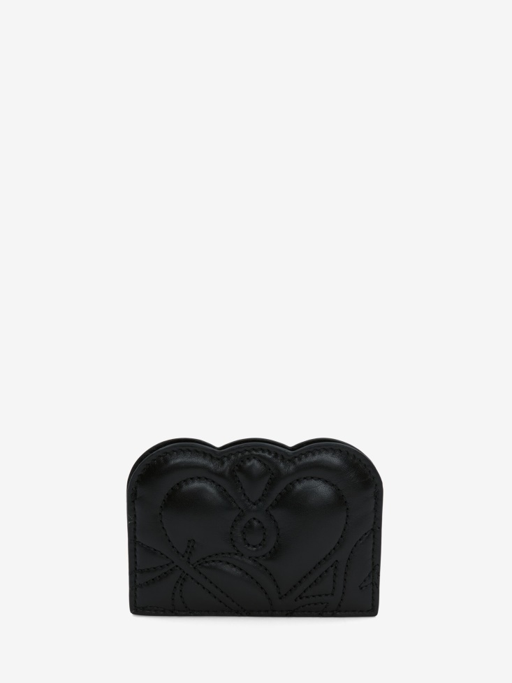 Women's Seal Logo Card Holder Fashion Alexander McQueen Black