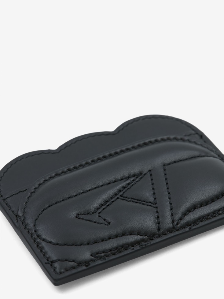 Women's Seal Logo Card Holder Fashion Alexander McQueen Black
