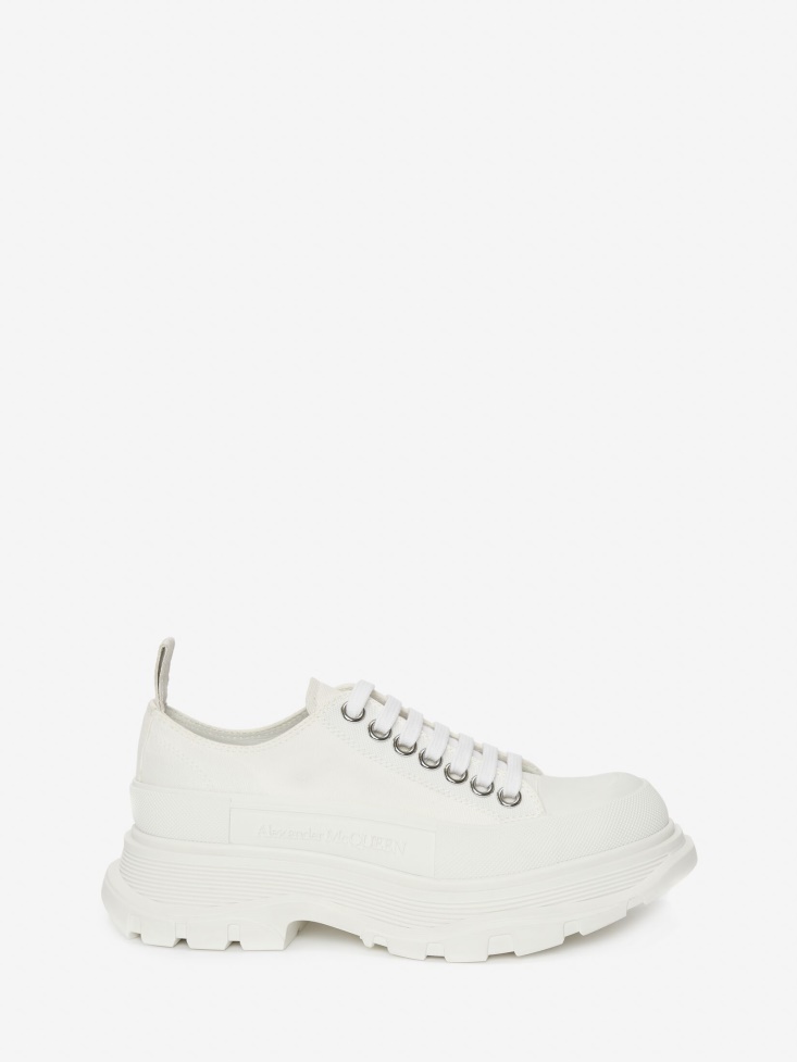 Fashion Alexander McQueen White Women's Tread Slick Lace Up