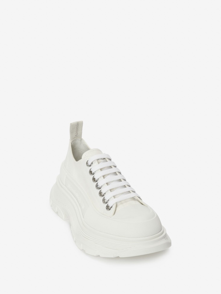 Fashion Alexander McQueen White Women's Tread Slick Lace Up