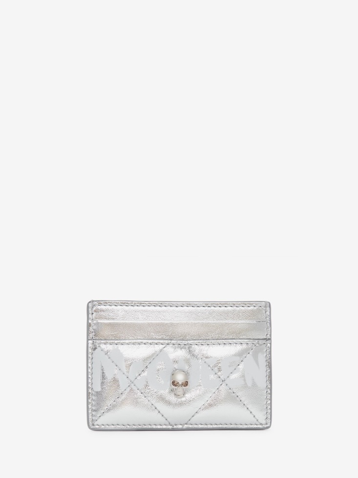 Women's in Graffiti Card Holder Fashion Alexander McQueen Silver/White
