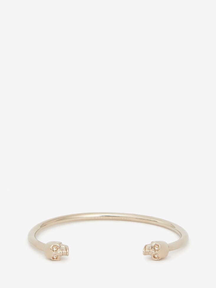 Antique Gold Fashion Alexander McQueen Women's Twin Skull Bracelet