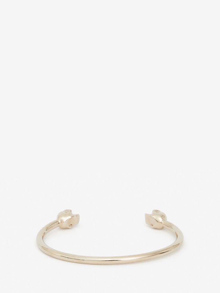 Antique Gold Fashion Alexander McQueen Women's Twin Skull Bracelet