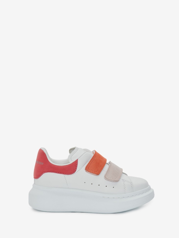 Fashion Alexander McQueen White/Multicolour Women's Kids Oversized Strap Sneaker